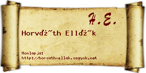 Horváth Ellák névjegykártya